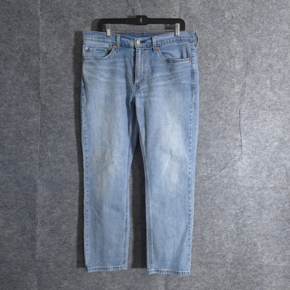 Levis 502 Light Wash Taper Fit Mens Jeans W34 L30 Blue Denim Cotton Western